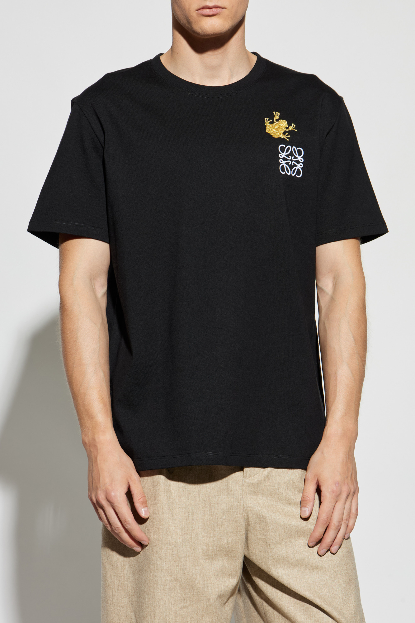 LOEWE ブラック　Tシャツ　XL Loewe T-shirt with embroidered logo | Men's Clothing | Vitkac